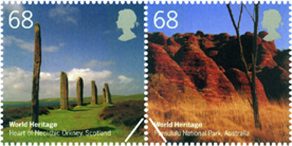 Neolithic Orkney, Ring of Brodgar & Purnululu National Park stamps