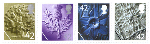 new Great Britain Country definitive 42p stamps issued 5 April 05