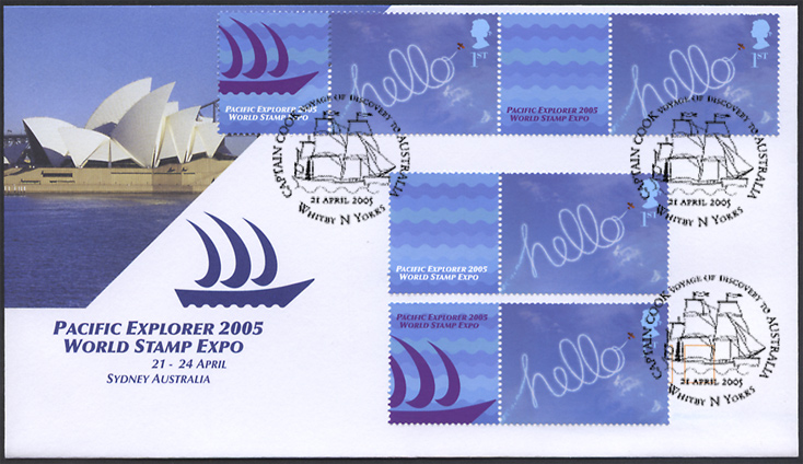Official Pacific Explorer Exhibition cover with GB Smilers stamps with first day cancel