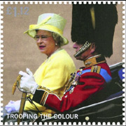 HM The Queen with the Duke of Edinburgh in an open carriage