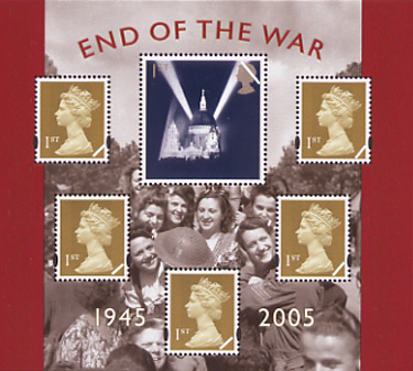 Royal Mail miniature sheet marking the 60th anniversary of the end of World War 2