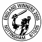 cricket postmark: batsman celebrating