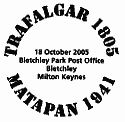 Postmark text: Trafalgar 1805 Matapan 1941