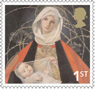 Christmas 1st class Madonna & Child stamp.