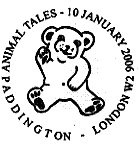 Animal Tales postmark showing teddy bear.