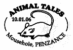 Animal Tales first day postmark depicting a mouse.