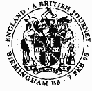 postmark showing coat of arms of the City of Birmingham.