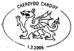 Postmark showing the Welsh dragon.