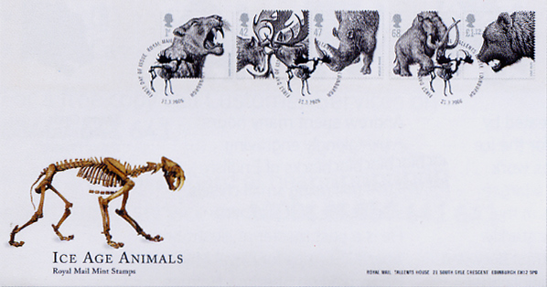 Royal Mail Ice age animals first day cover 21 March 2006 available from Norvic Philatelics.