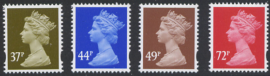 New postage rates require some new Machin definitives - 37p, 44p, 49p and 72p to be issued on March 28 2006