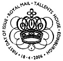 postmark showing a crown.