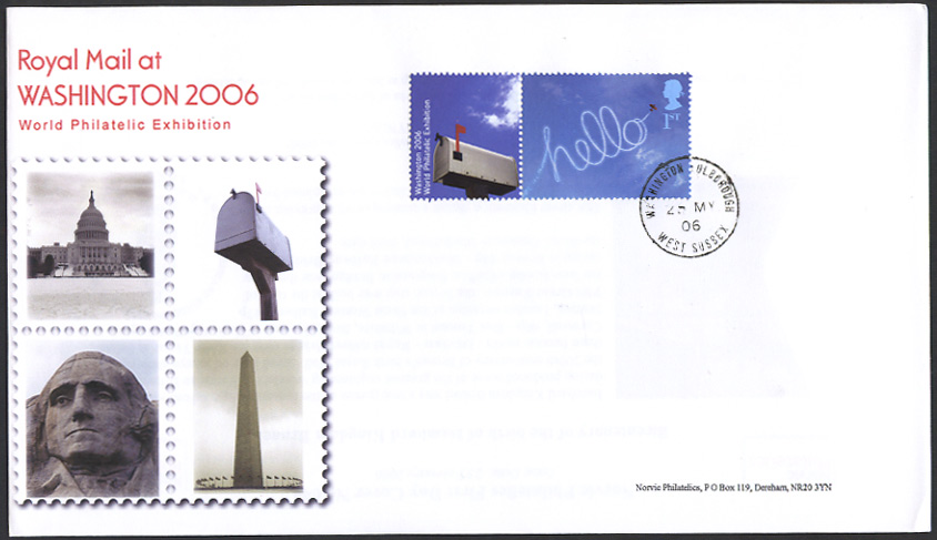Norvic limited edition fdc for Washington 2006 Smilers stamps.