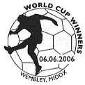 postmark showing footballer and ball.