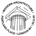 postmark showing fluted supporting column.