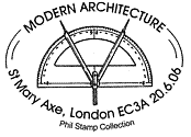 Postmark showing draughting instruments.