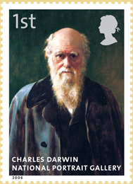 National portrait gallery stamp of Charles Darwin.