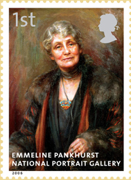 National portrait gallery stamp of Emmeline Pankhurst.