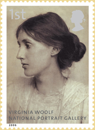National portrait gallery stamp of Virginia Wolff.