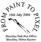 postmark showing artist's brush.