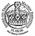 postmark showing a royal crown.