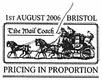 postmark showing a mail coach and horses.