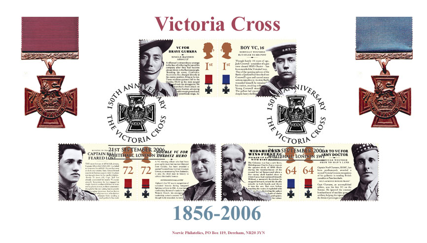 Norvic official limited edition first day cover for Victoria Cross stamp set.
