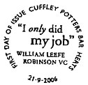 Cuffley First Day of Issue postmark for Victoria Cross stamp set 21 September 2006.