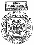 Postmark showing Victoria Cross & laurel wreath.