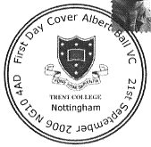 Postmark showing Trent College badge.