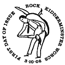 Official alternative postmark from Rock, Kidderminster, showing dancers.