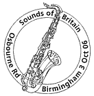 postmark showing saxophone.