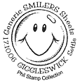 postmark depicting smiley face.