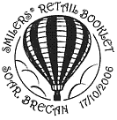 postmark depicting hot air balloon.