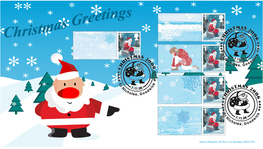 Norvic Philatelics 2006 Christmas First Day Cover for Smilers stamps - image.