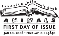 USPS first day of issue postmark for Favorite Book Animals stamps