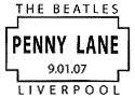Postmark showing Liverpool street sign for Penny Lane.
