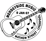 postmark illustrated with guitar and notes.