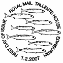 postmark illustrated with fish.