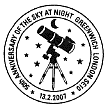 postmark showing telescope & stars.
