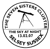postmark showing telescope and text as below.