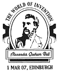 Postmark showing portrait of Alexander Graham Bell.