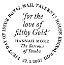 official philatelic bureau postmark for Abolition of Slavery stamps 22 March 2007, text as below.