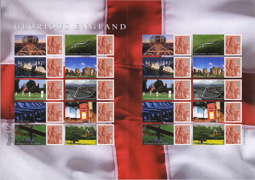 Glorious England Smilers stamp sheet.