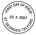 St Georges, Telford, First Day of Issue postmark.