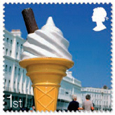 1st class 'Ice Cream'
				stamp from self-adhesive booklet.