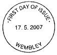 Wembley first day of issue postmark .