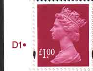 £1 ruby Machin definitive stamp issued 5 June 2007.