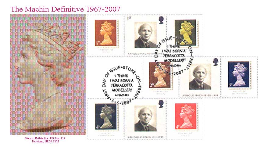 Norvic FDC for the Machin 40th Anniversary Smilers Stamps issued 5 June 2007.