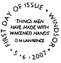 postmark with text as shown for Machin 40th Anniversary stamp issue 5 June 2007.