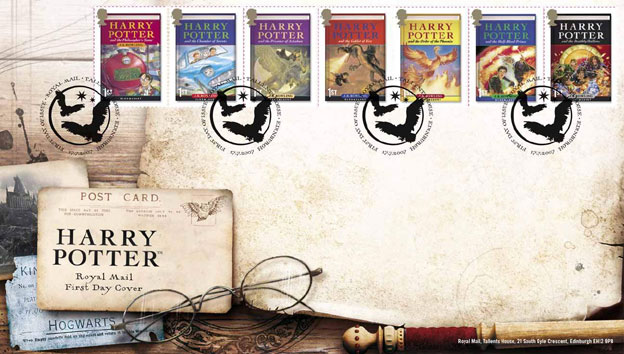 Royal Mail first day cover for Harry Potter stamps miniature sheet.